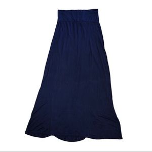 Navy Blue Stretchy Maxi Skirt Spring Summer